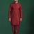 Red bangalore silk kurta for men with embroidered work