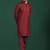 Red bangalore silk kurta for men with embroidered work