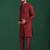 Red bangalore silk kurta for men with embroidered work