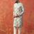 Green cotton blend kurta for men with printed design