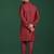 Red bangalore silk kurta for men with embroidered work