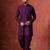Purple cotton blend kurta for men with solid print