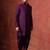 Purple cotton blend kurta for men with solid print