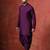 Purple cotton blend kurta for men with solid print