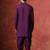 Purple cotton blend kurta for men with solid print