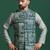 Green cotton blend nehru jacket for men with ethnic motifis print