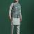 Green cotton blend nehru jacket for men with ethnic motifis print
