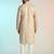 Brown cotton blend kurta for men with printed design
