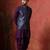 Navy blue jacquard nehru jacket for men with embroidered work