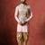 Beige cotton blend nehru jacket for men with ethnic motifis print
