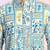 Blue cotton blend short kurta for men with printed design
