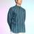 Blue cotton blend short kurta for men with printed design