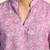 Pink cotton blend short kurta for men with printed design
