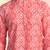 Orange cotton blend short kurta for men with printed design