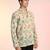 Beige cotton blend short kurta for men with printed design