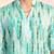 Green cotton blend short kurta for men with printed design