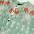 Green cotton blend short kurta for men with printed design