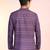 Purple cotton blend short kurta for men with printed design