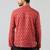 Red cotton blend short kurta for men with printed design