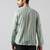Green cotton blend short kurta for men with printed design