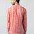 Orange cotton blend short kurta for men with printed design