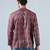 Red cotton blend short kurta for men with printed design