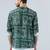 Green cotton blend short kurta for men with printed design