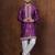 Purple silk blend kurta pajama set for men with embroidered work