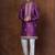 Purple silk blend kurta pajama set for men with embroidered work
