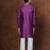 Purple silk blend kurta pajama set for men with embroidered work