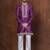 Purple silk blend kurta pajama set for men with embroidered work