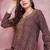 Multicolor thread embroidery A-Line Jalabiya on fancy printed fabric
