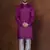 Purple dupion kurta churidar set for men with solid print