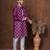 Purple dupion kurta churidar set for men with embroidered work