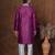Purple dupion kurta churidar set for men with embroidered work