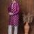 Purple dupion kurta churidar set for men with embroidered work