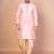 Pink dupion kurta patiala set for men with embroidered work
