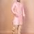 Pink dupion kurta patiala set for men with embroidered work