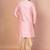Pink dupion kurta patiala set for men with embroidered work