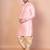 Pink dupion kurta patiala set for men with embroidered work