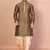 Green dupion kurta patiala set for men with embroidered work