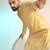 Yellow cotton blend kurta for men with printed design