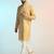 Yellow cotton blend kurta for men with printed design