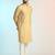Yellow cotton blend kurta for men with printed design