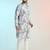 Blue cotton blend kurta for men with printed design