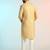 Yellow cotton blend kurta for men with printed design