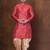 Red dupion kurta patiala set for men with embroidered work