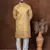Beige dupion kurta for men with solid print