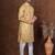 Beige dupion kurta for men with solid print