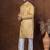 Beige dupion kurta for men with solid print